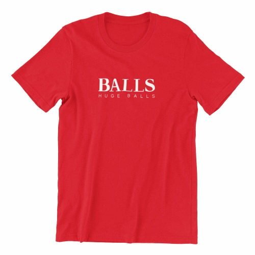 Balls huge balls tshirt red singapore brand parody vinyl streetwear apparel designer