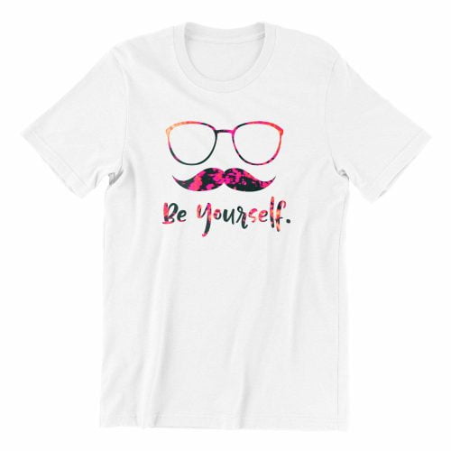 Be yourself kaobeiking cute graphic casual wear singapore teen fun typo quote white color streetwear teeshirt