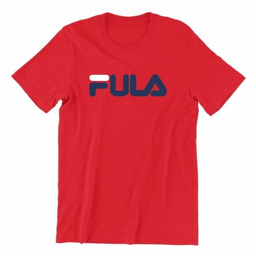 FULA-red-crew-neck-unisex-tshirt-singapore-brand-parody-vinyl-streetwear-apparel-designer