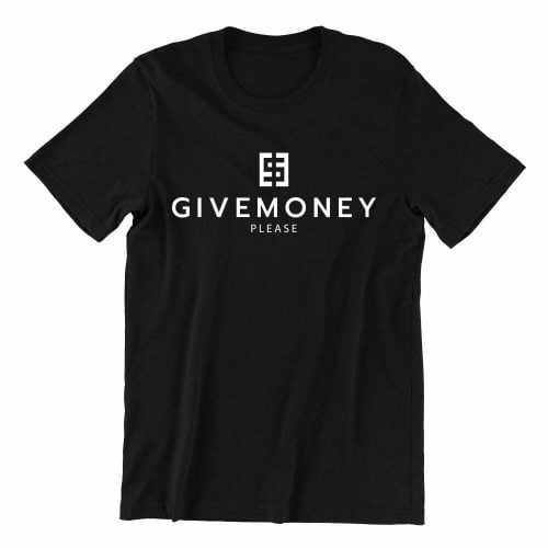 Give-money-black-crew-neck-unisex-tshirt-singapore-brand-parody-vinyl-streetwear-apparel-designer