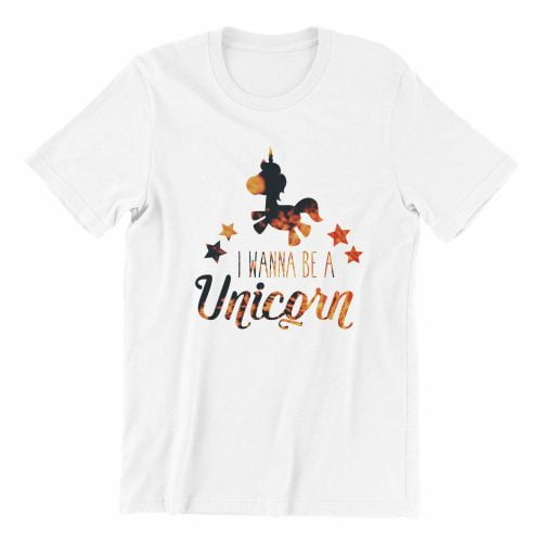 I want to be a unicorn kaobeiking cute graphic casual wear singapore teen fun streetwear white color teeshirt