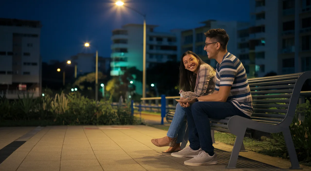 People lepaking at a void deck