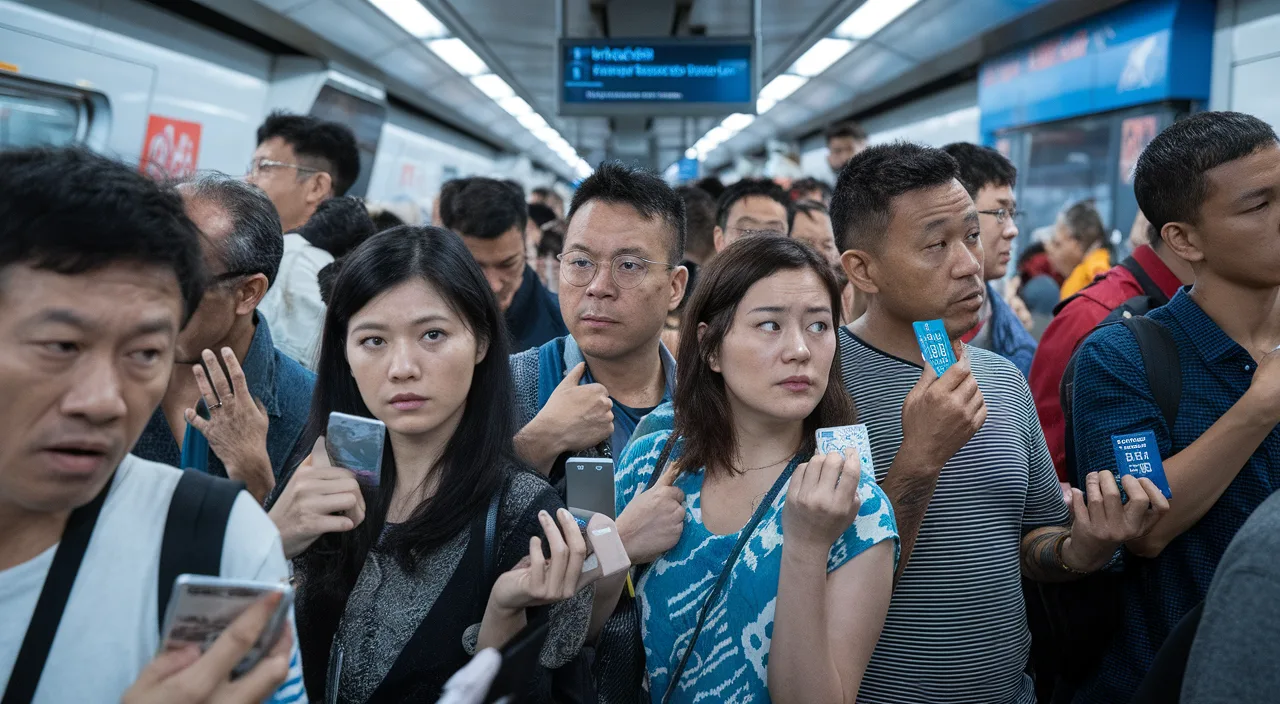 Singaporeans queue early on MRT platform Kiasu behavior in MRT queue