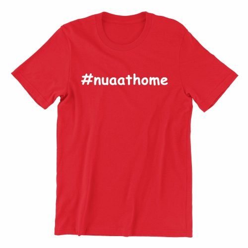nuaathome-red-crew-neck-unisex-tshirt-singapore-kaobeking-funny-singlish-hokkien-clothing-label