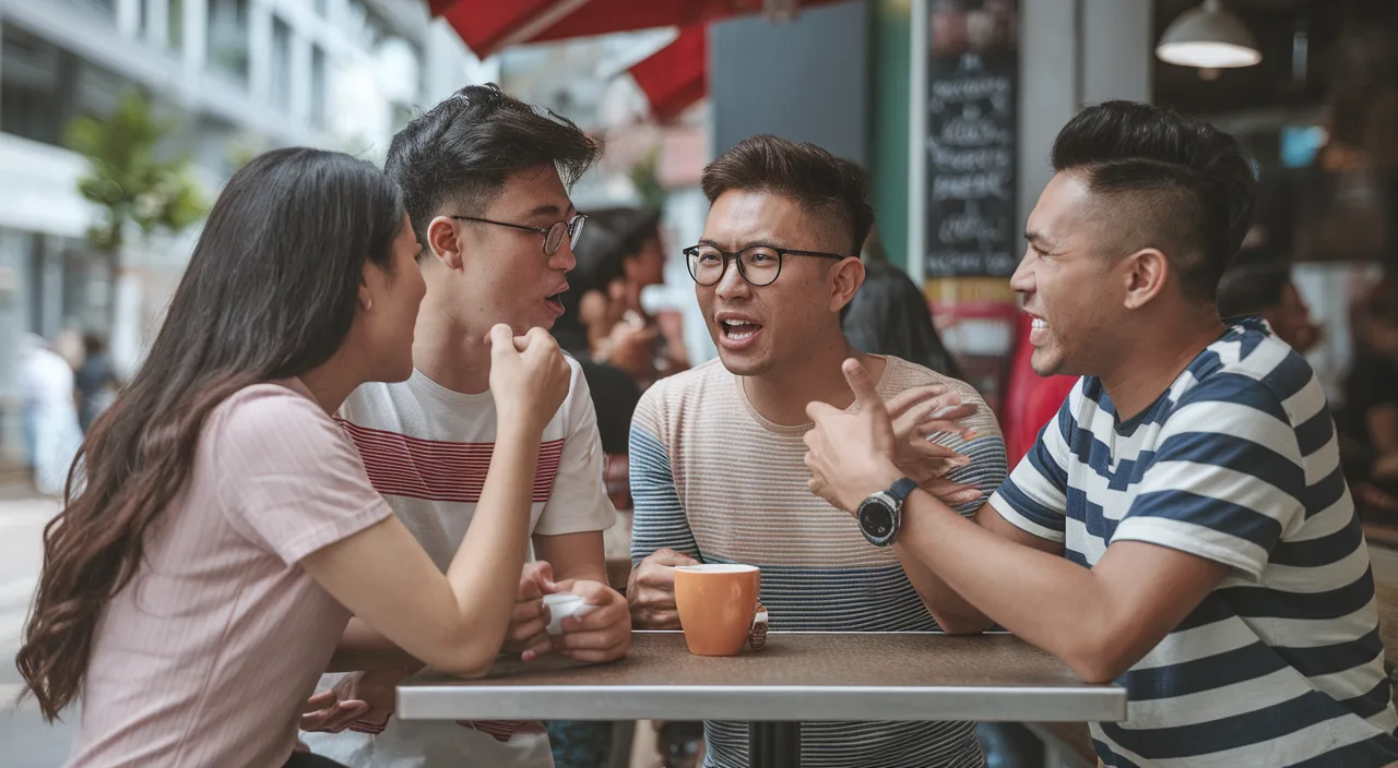 Singaporean arguing with Singlish expressions
