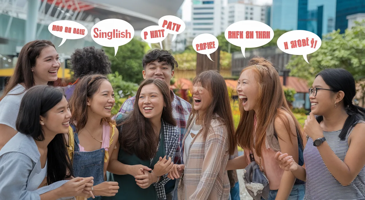 Singlish reflects cultural diversity Diverse young Singaporeans chat with Singlish