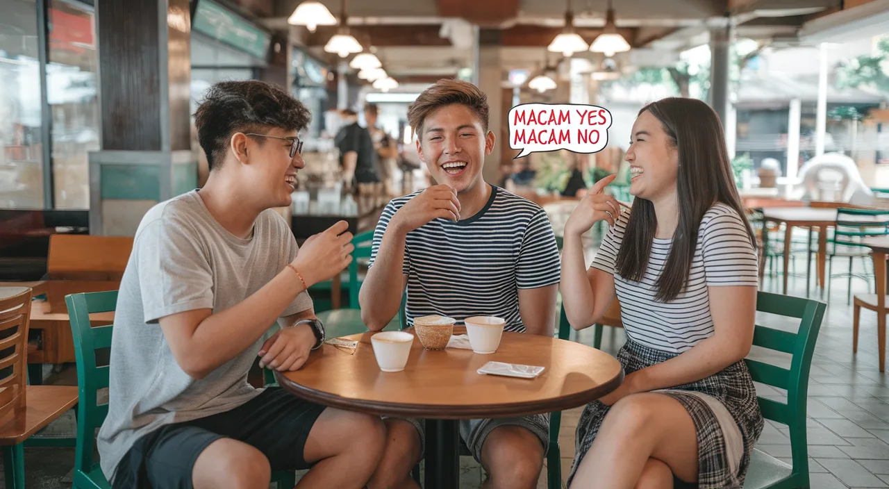 Singaporean friends using Singlish