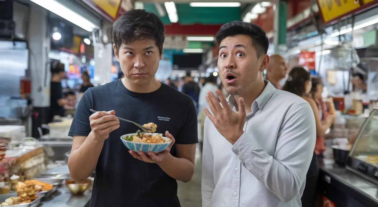 Illustration of Singlish phrase discussion