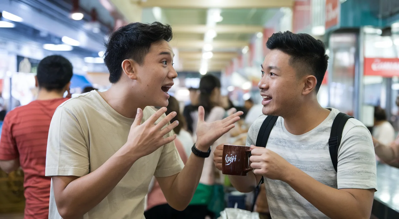 Explaining 'I Tell You First' in Singlish Singlish phrase with dramatic tone